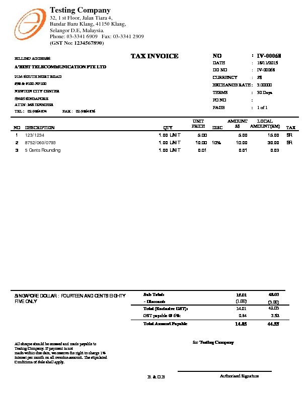 31 Tax Local Tax Invoice In Foreign Currency
